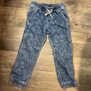 Gap monster print denim joggers
